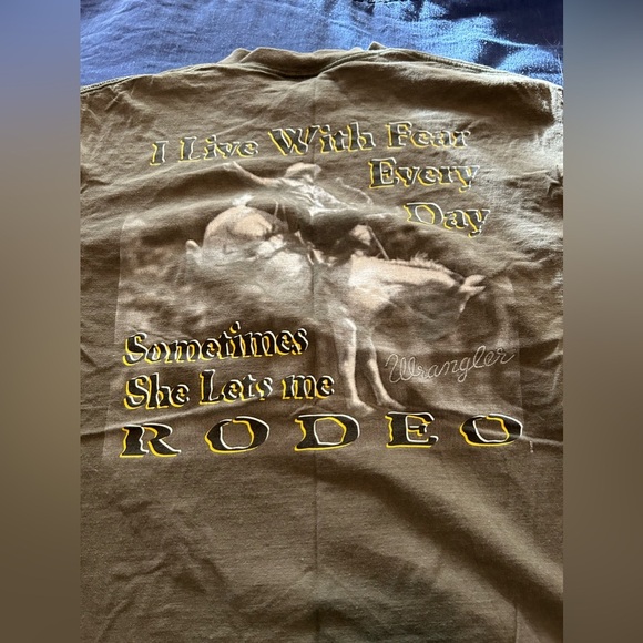 Retro wrangler tshirt brown cowboy confessions XL - Picture 4 of 6